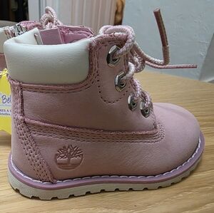 Timberland Kids Light Pink and White Boots NEW W/ TAGS